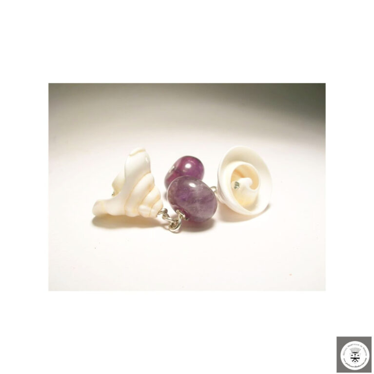 Gemelli con conchiglia conica e ametista