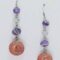Silver earrings with amethyst and madrepora