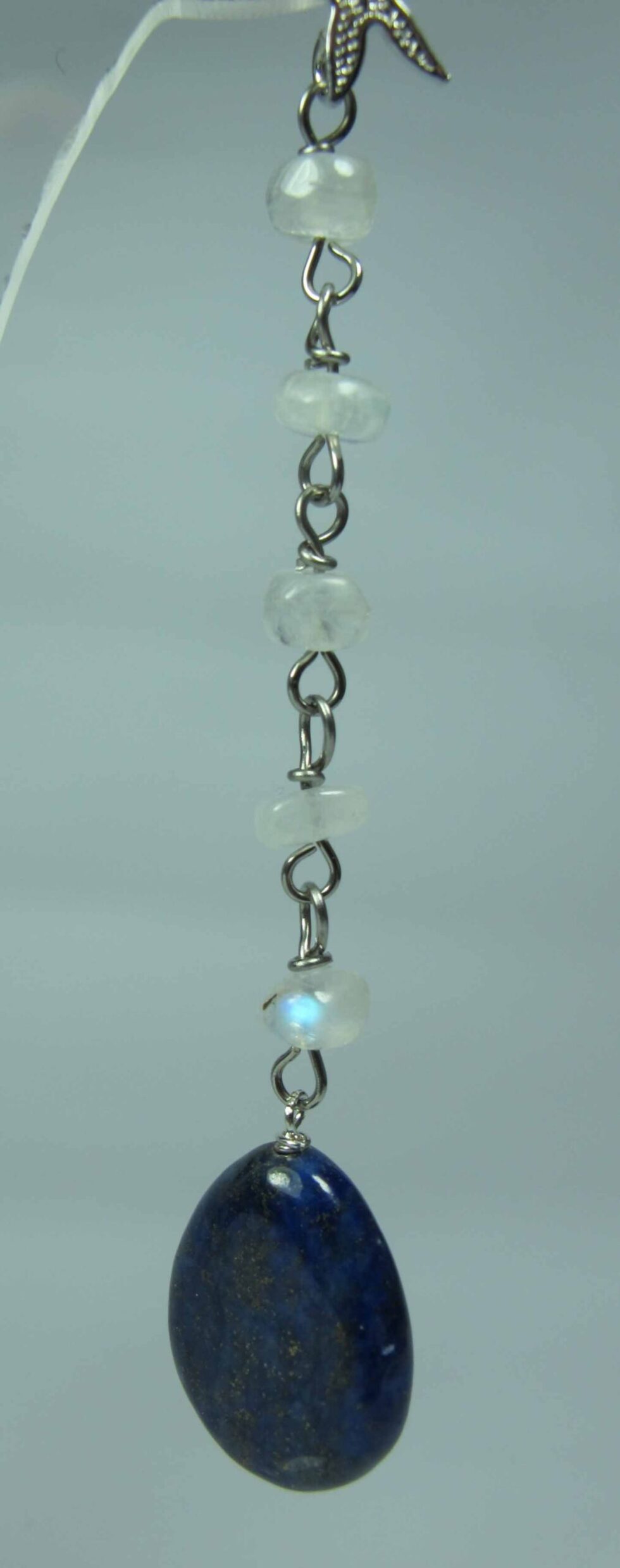 Silver earrings with lapis lazuli and moonstone