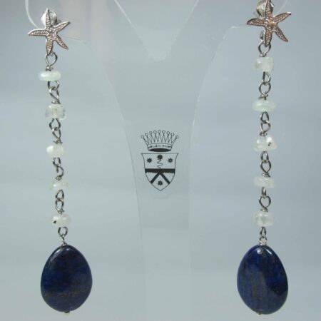 Orecchini in argento con lapislazzuli e pietra di luna
