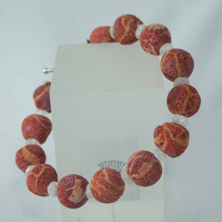 Bracelet with madrepora (sponge coral) and moonstone