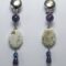 Earrings with howlite, amethyst and kyanite