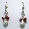 Silver earrings with pearls and coral