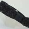 Headband in black satin with organza and paillettes
