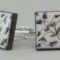 Cufflinks with enamelled lava lapilli