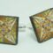 Cufflinks with enamelled lava lapilli
