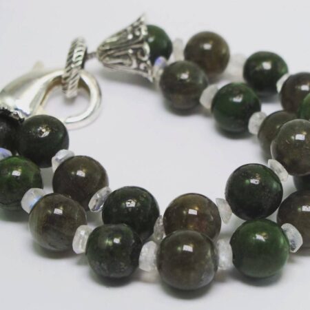 Bracelet with Africanana jade, labradorite and moonstone