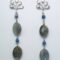 Silver earrings with labradorite and kyanite