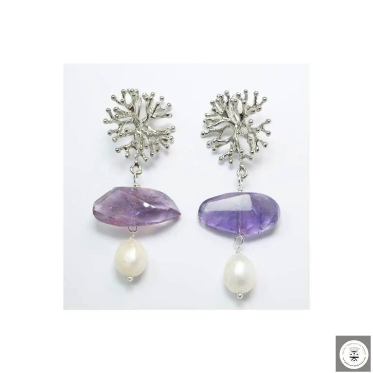 Orecchini con perle e ametrino