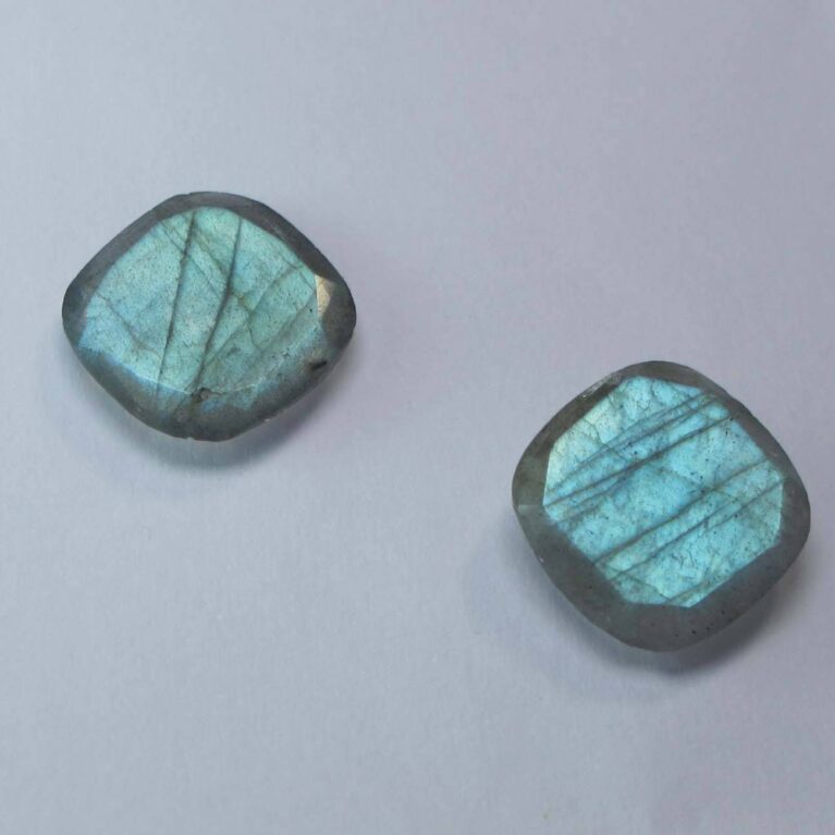 Stud earrings with labradorite