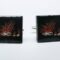 Cufflinks with enamelled lava lapilli (coral design)
