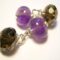 Cufflinks with amethyst and smoky quartz