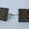 Cufflinks with enamelled lava lapilli (green and yellow mattonella design)