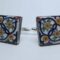 Cufflinks with enamelled lava lapilli (sunflowers design)