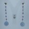 Silver earrings with chalcedony and amethyst