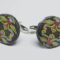 Cufflinks with enamelled lava lapilli (garland design)
