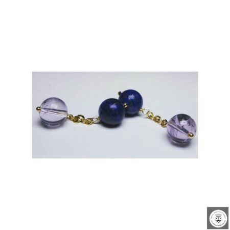 Gemelli in ottone con lapislazzuli e ametista