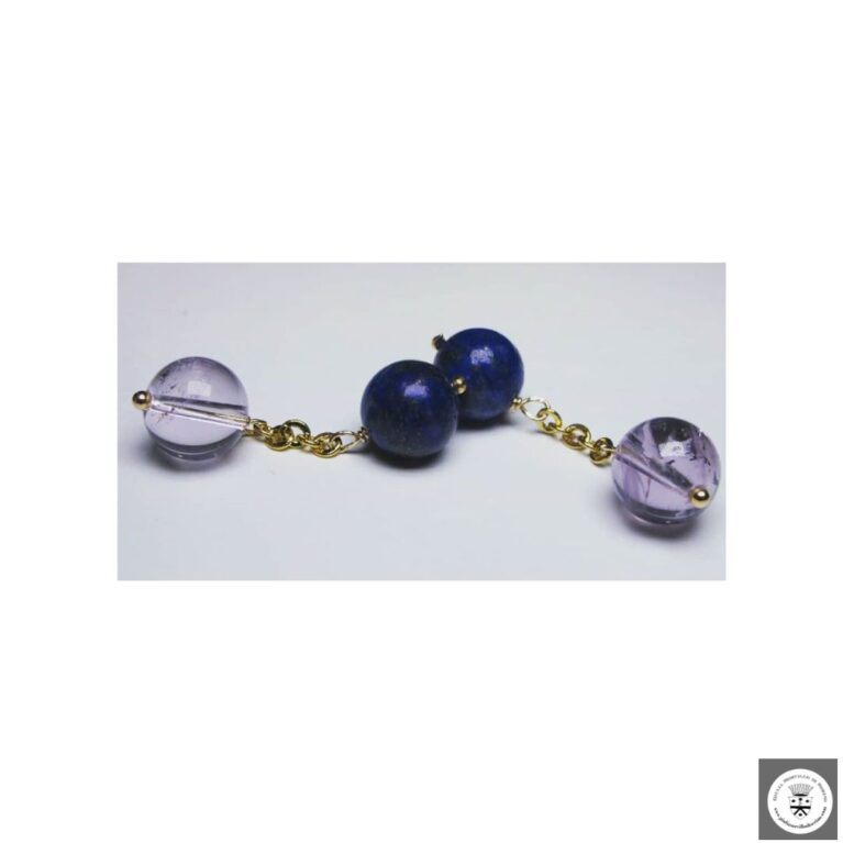 Gemelli in ottone con lapislazzuli e ametista