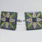 Cufflinks with enamelled lava lapilli (daisy design)