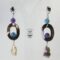 Silver earrings with baroque pearls, mother of pearl, angelite and amethyst