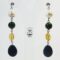 Silver earrings with baroque freshwater pearls, rubyzoisite, citrine quartz and lapis lazuli