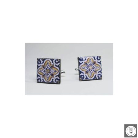 Gemelli quadrati con lapilli di lava smaltati disegno "Parco Margherita"