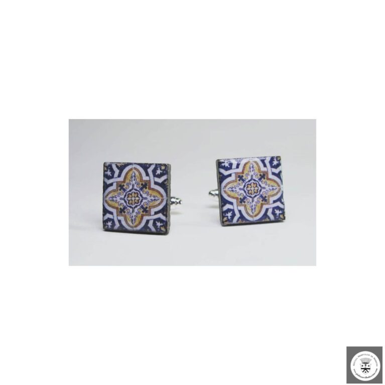 Gemelli quadrati con lapilli di lava smaltati disegno "Parco Margherita"