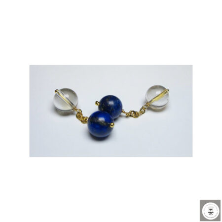 Gemelli in ottone con lapislazzuli e quarzo citrino