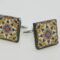 Square cufflinks with enamelled lava lapilli (Vico Equense design)