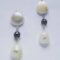 Earrings with white and grey baroque freshwater pearls