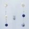 Earrings with baroque pearls, lapis lazuli and aluminium chain