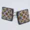 Square cufflinks with enamelled lava lapilli (Positano design)