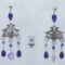 Chandelier earrings with amethyst and kyanite