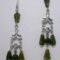 Chandelier earrings with peridot and africa jade
