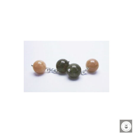 Gemelli con pietra di luna rosa e labradorite