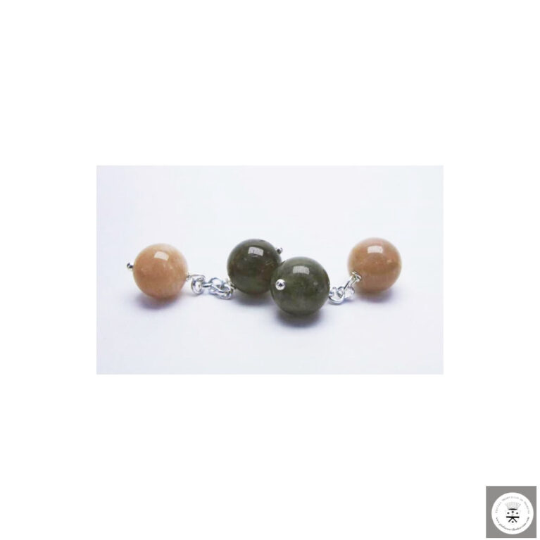 Gemelli con pietra di luna rosa e labradorite