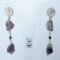 Earrings with rough amethyst and rhodolite garnet