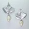 Earrings with aluminium ivy leaf and pearl