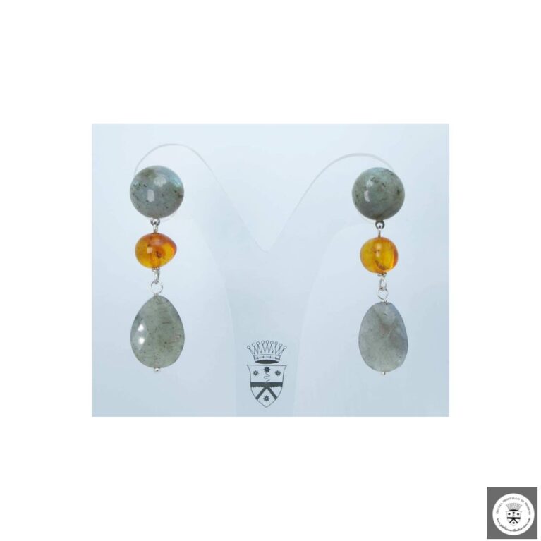 Orecchini con labradorite e ambra baltica