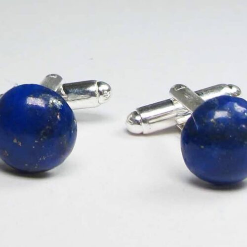 Cufflinks with cabochon lapis lazuli