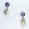 Earrings with cabochon amethyst and baroque pearls