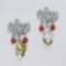 Coral branch earrings with red coral and baroque pearls