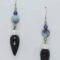 Silver earrings with onyx, aquamarine, amethyst and pearls