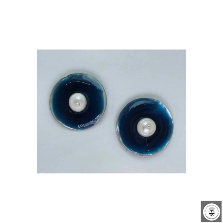 Orecchini con madreperla Tahiti smaltata e perle di fiume