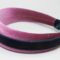 Pink velvet headband with blue velvet ribbon