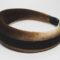 Brown velvet headband with black gros-grain ribbon
