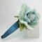 Light blue velvet headband with organza and silk flower