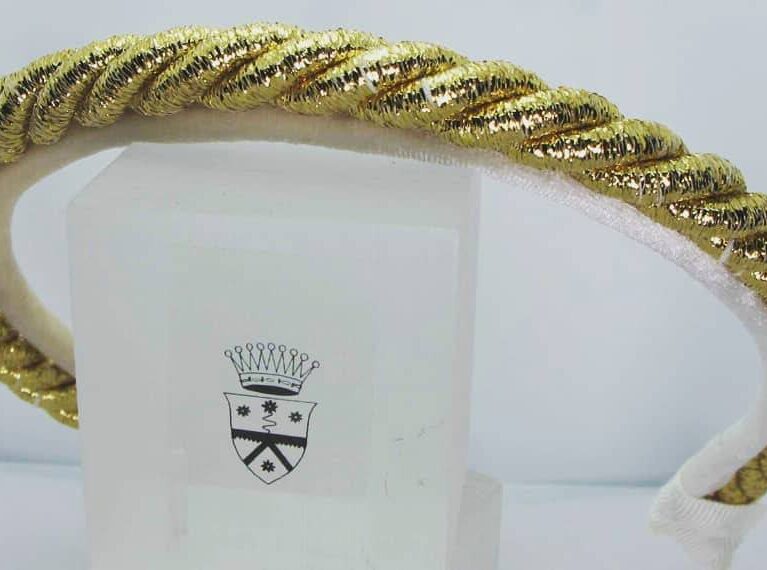Velvet headband with golden ribbon