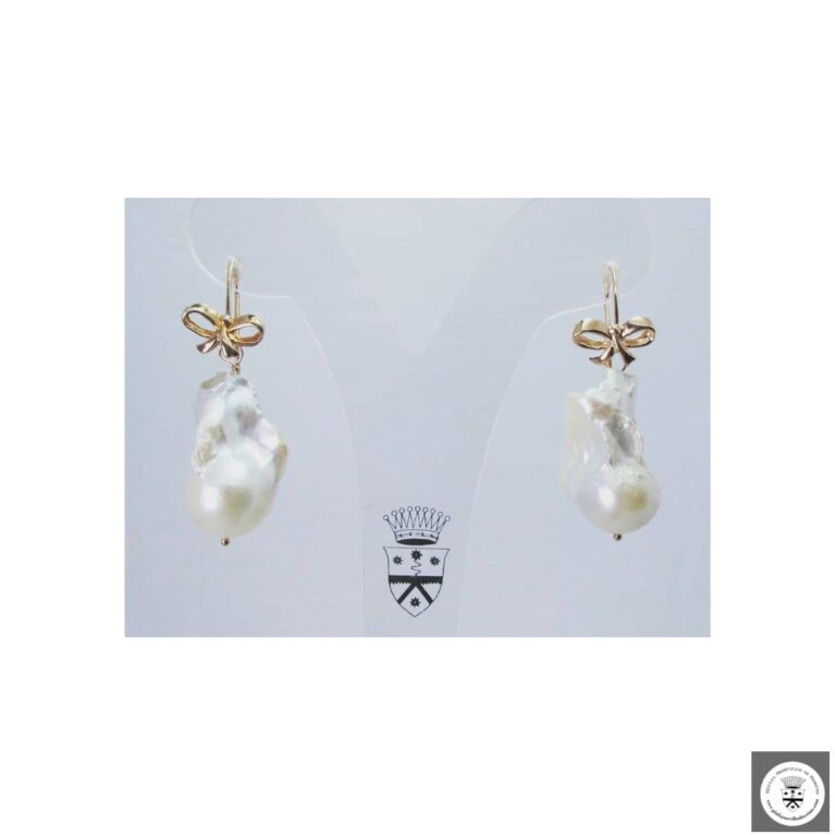 Orecchini in argento placcato oro rosa con perle di fiume grandi