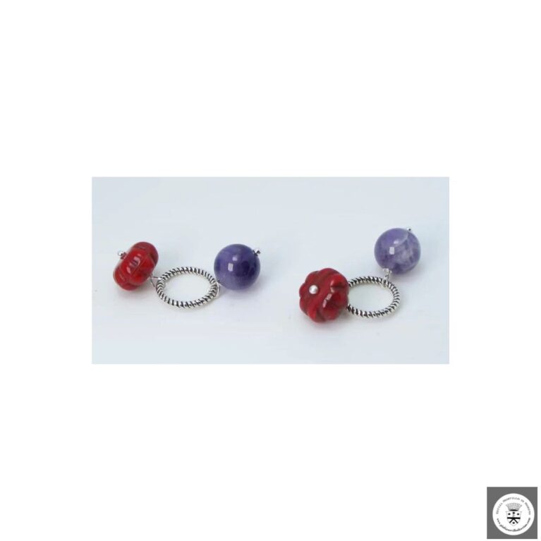 Gemelli con vetri veneziani e ametiste